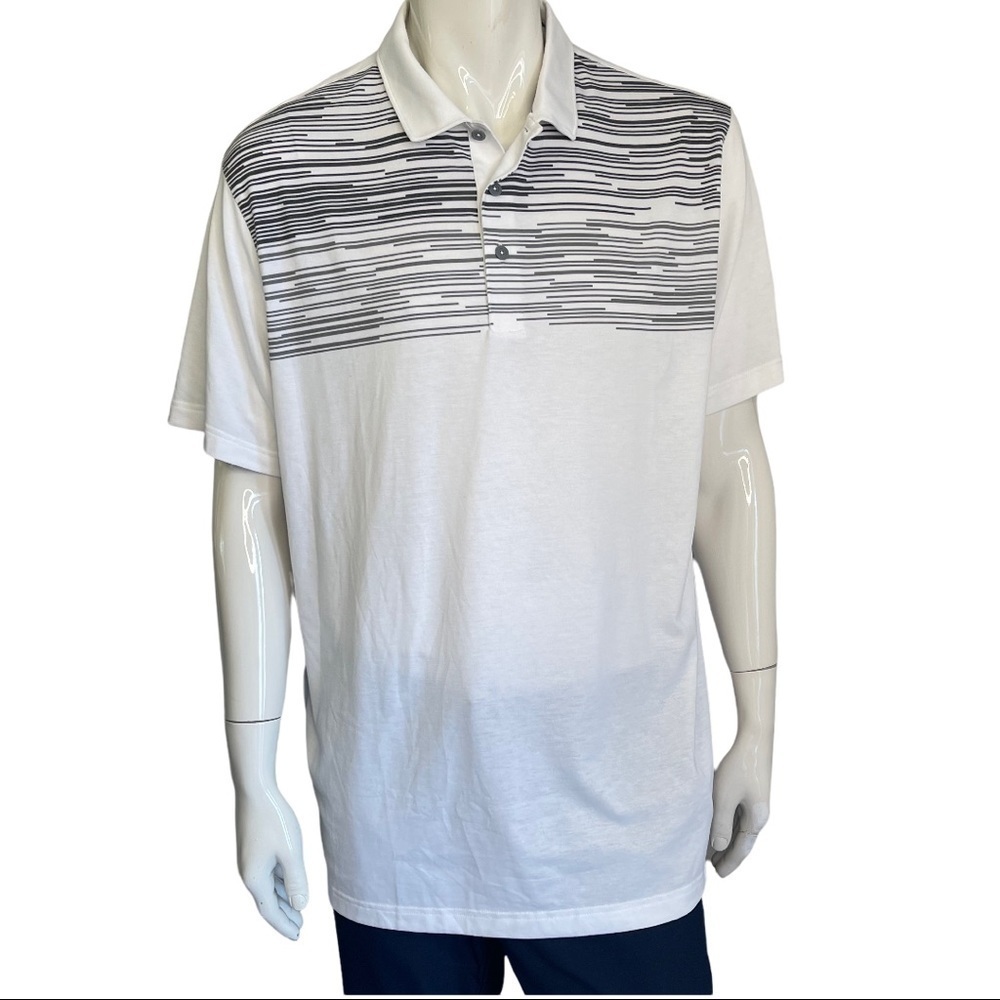 PUMA Men XL White Black Business Casual Preppy Golf Short Sleeve Polo Sh…